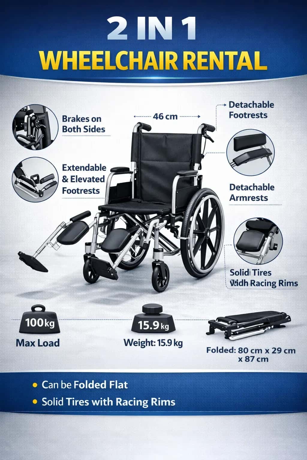 2 In 1 Wheelchair